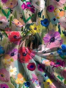 女士夏季印花不对称/荷叶边下摆沙滩休闲度假上衣 - 彩色 - 查看 9