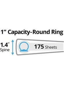 Mini carpeta duradera de 3 anillas, anillos redondos de 1 pulgada, capacidad para papel de 5-1/2 x 8-1/2 pulgadas, soporte para etiquetas de identificación de lomo (27257),40872482 - Óxido marrón - Ver 6
