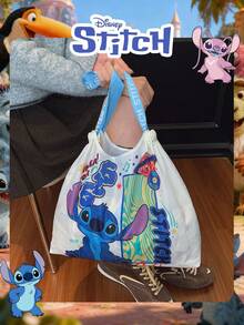 Disney 1 Pc Officially Licensed Stitch Pattern Clothing Storage Bag Lightweight Tote Bag Cartoon Pattern Storage Bag Large Capacity Shopping Bag, For Lady/Girls/Teens/Students For Daily/Outing/Shopping/Valentine's Day Laundry Bag Laundry Storage Garment Bag Waterproof Bag Storage Bags Clothes Organizer Clothes Storage Clothes Bag Storage For Clothes Travel Essentials Travel Organizer - Multicolor - View 7