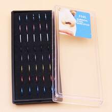 40pcs Minimalist Stainless Steel Black Nose Rings - Black - View 8