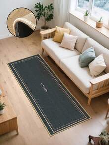 3.5mm Thick Soft Rubber Linen Kitchen Mat, Simple Solid Color Letter Style Kitchen Absorbent Rug, Edged Carpet To Prevent Peeling, Water-Absorbing And Easy To Clean Mat, Linen Surface, Foam Middle Layer, Rubber Bottom, Suitable For Kitchen Rugs, Home Decor, Bathroom, Entryway, Laundry Room, Hallway, Living Room And More - Multicolor - View 6