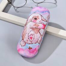 1个可爱猫咪樱桃动物元素眼镜盒，便携防震眼镜收纳盒，卡通眼镜盒，节日礼物 - A - 查看 13