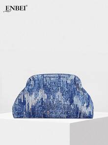 ENBEI BAIZE 2026 优雅牛仔亮片女士手拿包 - 大容量化妆包，Y2K 春季风格钱包，优雅女士手拿包，钱包，假日必备，耐用，女孩度假旅行钱包，女士钱包，时尚复古女士包，优雅女士钱包，完美搭配女士春季服装，母亲节礼物，情人节礼物，婚礼季服装配饰 - 彩色 - 查看 12