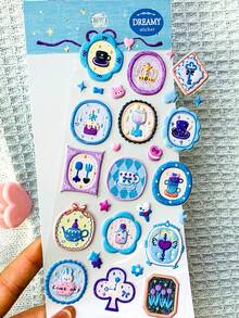 Sello de diario 3D DIY, pegatinas de espuma de dibujos animados para teléfono, pegatinas decorativas, decoraciones de arte de pegatinas para niños, regalos de pegatinas decorativas, decoración del hogar, decoración de fiestas, regalos de cumpleaños, diversos regalos festivos, DIY de moda - Multicolor - Ver 14