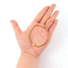 1pc Fashion Simple Cross Initial Golden Stainless Steel Chain Bracelets For Men - Yellow Gold - View 3