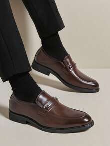 Abfuber Mocasines de estilo retro clásico para hombres, zapatos elegantes para caballero, parte superior transpirable de unicolor, suela antideslizante, adecuados para uso diario casual, negocios, ocasiones formales, graduación, boda, fiesta, primavera/verano/otoño. Se recomienda pedir una talla talla grande grande para uso formal/de negocios formales - Marrón - Ver 8