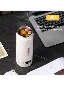 New Portable Electric Water Cup, Multi-Function Electric Kettle, Mini Electric Insulated Water Cup, Suitable For Dorm, Home, Travel, Capacity: 450ml - EU F Type Plug(220-240V) - View 8