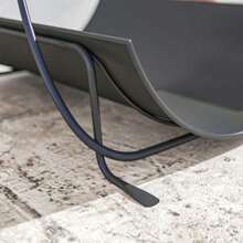 Indoor Log Holder, 51 X 38 X 33 Cm, Geometric Design With Metal Handle, Black