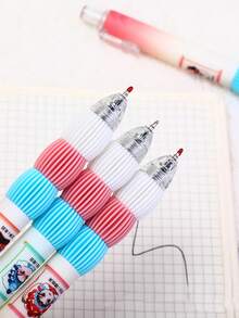 2支装黑色中性笔 - 猫狗图案口袋笔，书写流畅，适用于办公、学习和签名，按压式圆珠笔，可爱小猫小狗考试文具，缓解压力，返校季礼物，节日礼物 - 彩色 - 查看 9