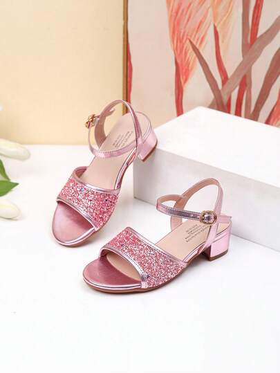 Summer New Mary Jane High Heel Sandals, Girls' High Heel Dance Shoes, Students' Performance & Daily Activity Sandals, Wedding Shoes
