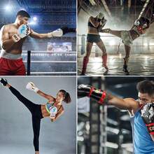 Guantes de Box, Guantes de Boxeo para Hombres y Mujeres, Espuma de Alta Compresión, Absorción de Impactos, Guantes para Entrenamiento Box, Artes Marciales Mixtas, Kickboxing - Blanco - Ver 5