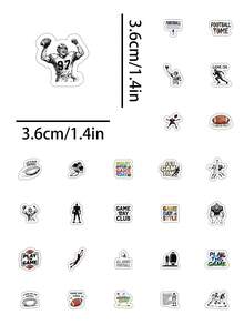 81/162 Pcs American Football Stickers, Game Day Decals, Vintage Graffiti Style With Player Silhouettes, For Fans Phone Case Laptop Water Bottle Scrapbook Supplies Funny Stickers Scrapbooking Supplies Kindle - Multicolor - View 8