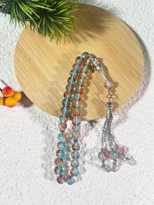 3pcs 10mm Glass Crackle Muslim Prayer Beads Tasbih Bracelet - Multicolor - View 15