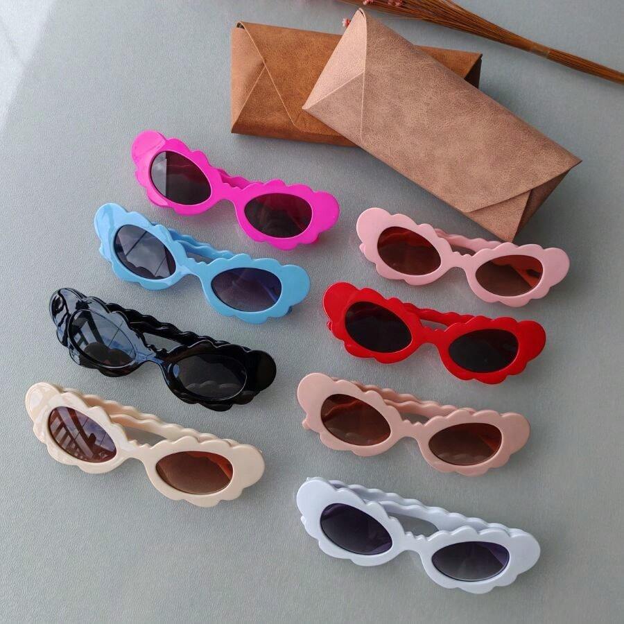Girls' Fashion Glasses 2026 Cat-Eye With Cute Flowers Various Colors - 黑色 - 查看 1