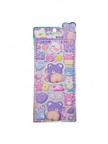 柔软可爱的造型贴纸，创意3D动物装饰贴纸，减压捏捏贴纸，非常适合装饰笔记本、笔记本电脑、水瓶、计划本，也可作为礼物送给朋友，适合生日、节日和庆祝活动。 - 彩色 - 查看 12