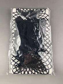 性感宝石闪亮钻石渔网连裤袜，高腰紧身闪亮水晶透明紧身裤 - 黑與白 - 查看 7