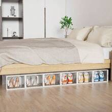 Large Shoe Storage Box, 12 Pcs Shoe Boxes Plastic Stackable, Shoe Organizer Containers With Lids Women/Men, Fit UK 12 - Clear - View 7