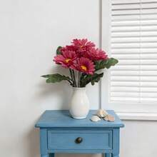 1 ramo de 7 grandes crisantemos artificiales, crisantemos de seda, ramo de margaritas simuladas vibrantes, la opción perfecta para la decoración del hogar y la boda de primavera, adecuado para la oficina, el hogar, la cocina, el balcón y la decoración del jardín - Multicolor - Ver 10