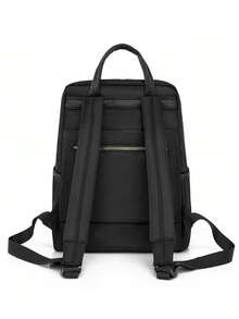 Ba lô đựng laptop chống nước bằng vải Oxford dành cho nữ, kiểu dáng thường ngày, màu trơn, thích hợp cho nữ giới, học sinh, nhân viên văn phòng, đi làm, đi học, công tác, du lịch. - màu đen - Xem 8