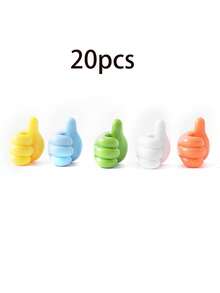50 piezas/paquete Ganchos organizadores de cables de teléfono móvil, clips multifuncionales para almacenamiento conveniente, ganchos prácticos para colgar - Multicolor - Ver 15