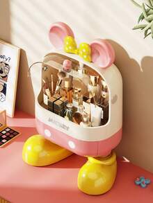 Disney Minnie/Mickey Mouse Drawer Makeup Storage Box, Spacious Cosmetic Display Case, Perfect Makeup Storage Solution - Multicolor - View 6