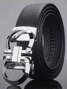 男士自动扣皮带，韩版时尚休闲中档商务皮带，压纹纹理 - 彩色 - 查看 9