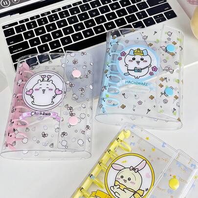 1pc Transparent Spiral Notebook, 3D Embossed Diamond Sticker Spiral Notebook, Sticker Book, KPOP Photo Card Storage Notebook, Double-Ring Soft Leather Transparent Spiral Notebook, Handmade DIY Diary, Photo Album, Sticker Book, Notebook, Scrapbook, Planner, School & Office Supplies