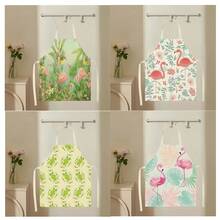 1pc Flamingo Pattern Apron, Creative Funny Fashion Printed Home Cleaning Apron, Easy To Clean Kitchen Cooking Apron, Creative Home Apron - Multicolor - View 1