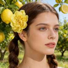 3D Printed Polyester Flower Hair Clips Summer Sweet DIY Artificial Floral Hair Ornaments Women Girls Daily Hair Accessories - 27309-hp-red - 查看 9