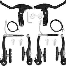 Mountain Bike V-Brake Caliper Set, Aluminum Alloy Material, Suitable For Mountain Bikes, BMX, Cruiser Bikes, Linear Pull Style, Includes Brake Pads, Brake Cable, Brake Lever And Installation Tools - Multicolor - View 2