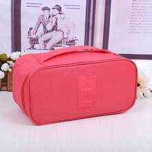 1pc Pink Travel Underwear Storage Bag, Large Capacity Waterproof Bra & Panty Organizer, Portable Multi-Function Cosmetic Toiletry Bag, Lingerie Storage Pouch ,Travel Essential Bag ,Room Decor - Multicolor - View 13