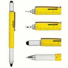 6-In-1 Multifunctional Touchscreen Stylus Pen, All-In-One Technical Tool Pen With Flathead & Screwdriver, Ballpoint Pen, Stylus, Ruler, Level, Convenient Tool Kit, Great Gift For Men - Multicolor - View 2