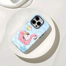Estuche para teléfono Hamster Pool Party Compatible con estuches para teléfonos   17  16 Pro Max  15 Pro Max  13 y  12 Hecho de material 2 en 1 que brinda protección contra golpes y caídas Un regalo divertido para familiares, amigos, amantes, novios/novias y celebraciones de verano - Blanco - Ver 8