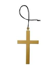 三件套服装配饰套装，包括黑色连衣裙、头饰和十字架项链，适合狂欢节、角色扮演派对和感恩节等场合，是完美之选。 - 彩色 - 查看 8