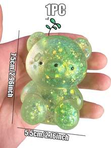 1个闪亮水晶玻璃熊，墨西哥钝口螈造型，柔软缓慢回弹，粘性减压玩具，旅行便携指尖挤压玩具，手感柔软，适合所有年龄段自闭症人士，理想的节日礼物，趣味可爱小玩意，生日礼物 - 彩色 - 查看 33