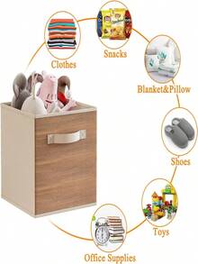 Wisdom Star 6-Pack Fabric Storage Cubes - 11 Inch Collapsible Cube Storage Baskets With Reinforced Handles, Sturdy Foldable Organizer Bins For Shelves, Wardrobe, Closet, Nursery, Living Room, Space-Saving Storage Boxes For Home Organization - Bụi hồng - Xem 5