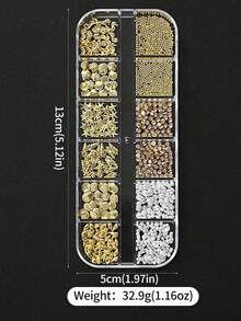 12Pcs 3D Ocean Theme Nail Charms Nail Decorations,Multi Shaped Golden Alloy Shell Abalone Seahorse Starfish Conch Pearl Mini Caviar Beads Rhinestone 3D Ocean Series Metal Pendant Suitable For Nail Art Jewelry Craft Project Diy Nail Charms Nail Gems Nail Supplies Nails - 金色 - 查看 5