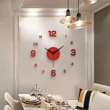 Reloj de pared con luz nocturna, diseño creativo con acabado espejo, pegatina decorativa para pared, decoración del hogar, decoración de habitación, regalo de cumpleaños y graduación, decoración de pared del dormitorio, decoración de vuelta al colegio - Multicolor - Ver 8