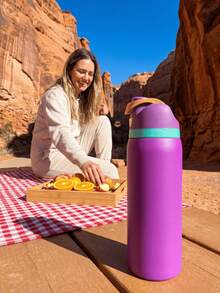 0walai Purple Vacuum Flask With Straw 32oz,945ML, Cold And Hot Water Can Be Insulated, Beautiful Appearance, Exquisite Workmanship, Suitable For Camping, Work, Indoor Use,Suitable For Gift,Perfect For Valentine's Day,Birthday,Giving Day. - Màu tím - Xem 3