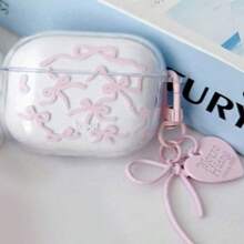 Bow-Knot Style Apple Wireless Earbuds Anti-Fall Protective Case, Scratch-Resistant And Shock-Proof Cover Compatible With Apple Wireless Charging Case - Clear - View 8