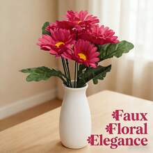 1 ramo de 7 grandes crisantemos artificiales, crisantemos de seda, ramo de margaritas simuladas vibrantes, la opción perfecta para la decoración del hogar y la boda de primavera, adecuado para la oficina, el hogar, la cocina, el balcón y la decoración del jardín - Multicolor - Ver 6