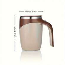 Rechargeable Magnetic Self Stirring Mug Stainless Steel Auto Mixing Coffee Cup Electric Lazy Travel Tumbler With Lid 400ml Protein Shaker Bottle For Coffee Tea Hot Chocolate Cocoa Milk Protein Powder Office Home Gym Car Camping Christmas Birthday Gift Men Women Dad Mom - 彩色 - 查看 2