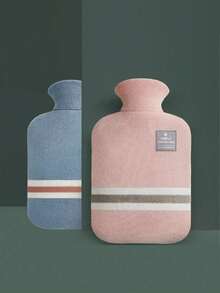 1个海军蓝、橙红、浅粉、浅绿、天蓝暖胃热水袋，PVC材质，大容量注水热水袋，大容量保温，价格实惠，便携保暖 - 彩色 - 查看 4