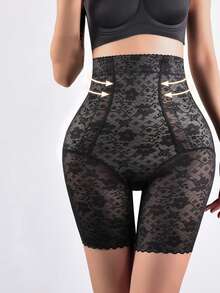 Quần lót nữ cạp cao ren chống lộ bụng, không đường may, định hình vóc dáng thoải mái. - màu đen - Xem 5