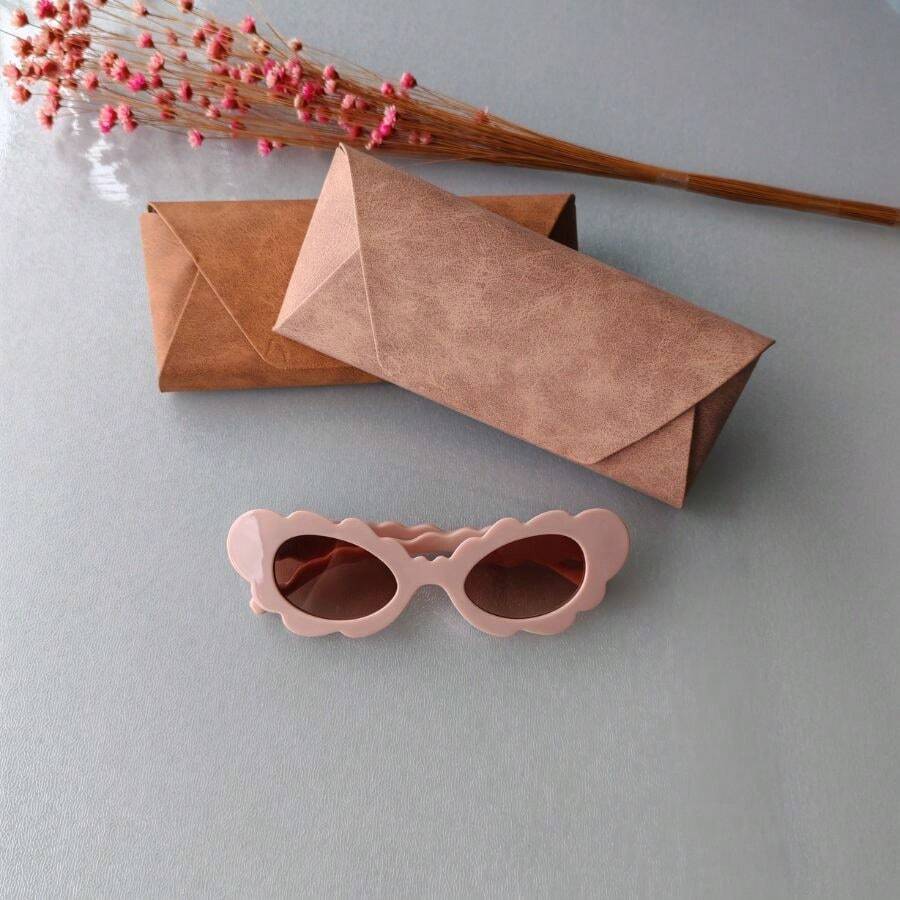 Girls' Fashion Glasses 2026 Cat-Eye With Cute Flowers Various Colors - 橙粉紅色 - 查看 1