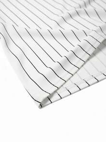 GRDR Camiseta de manga corta con cuello en V y rayas verticales estampadas de moda para hombres, nueva llegada de verano - Blanco - Ver 4