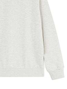 Made In Japan, 320g Casual, Lazy Style Women's Fall And Winter Fashion Loose Round Neck Long Sleeve Sweatshirt, Pattern Print, Soft Fabric, Unisex One-Piece Wearable Fun Pullover Top - Màu Xám nhạt - Xem 4