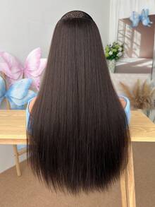 3pcs Brown 22-Inch Heat Resistant Synthetic Fiber Hair Clips & Ties, Suitable For Women Party And Daily Use - Brown - View 7