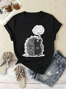 Tee-shirts pour femmes - Noir - Voir 2