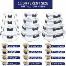 8pcs Glass Food Storage Containers With Airtight Lids, Glass Meal Prep Containers, Microwave, Oven, Fridge & Dishwasher Lunch Containers, - Multicolor - View 13